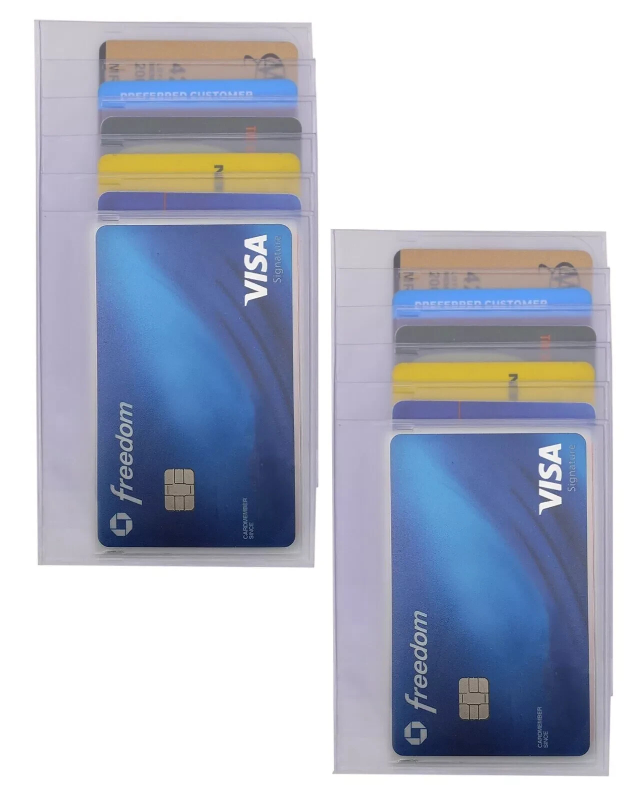 Set of 2 plastic wallet inserts for checkbook and long wallet MADE IN USA e2906