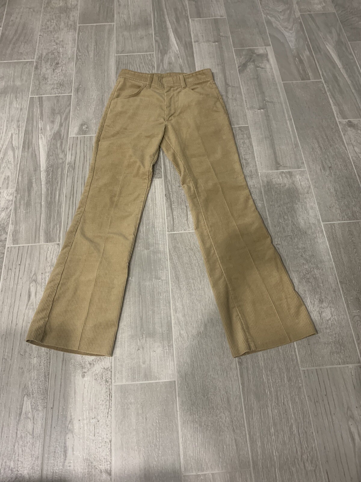 VTG 70s Sears put on shop bell bottom Corduroy Retro hippie flare pants 28×30