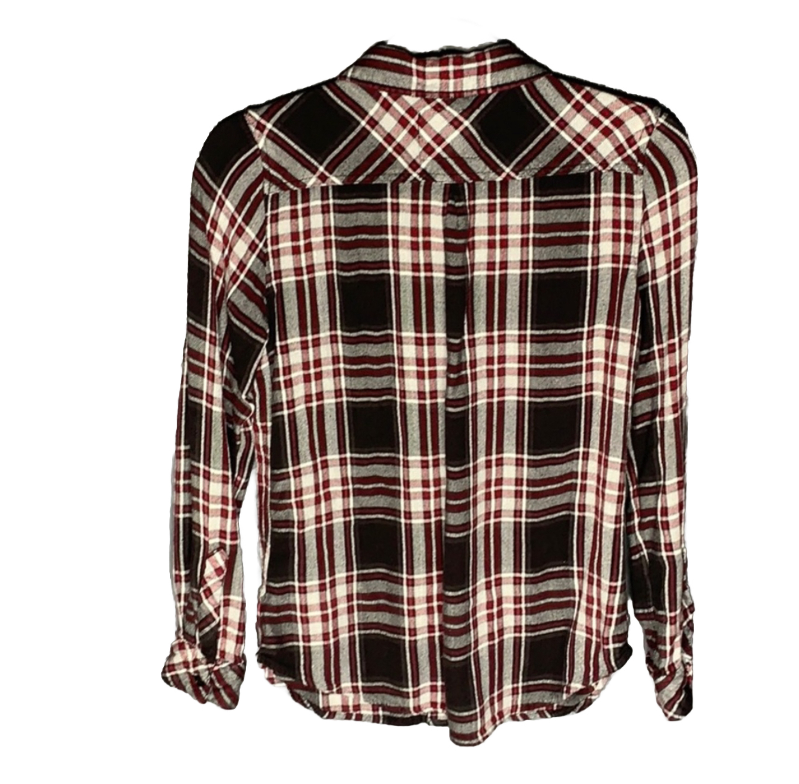 Rails Pink Plaid Shirt S Button-up Flannel 100% Rayon Long Sleeve Black/red