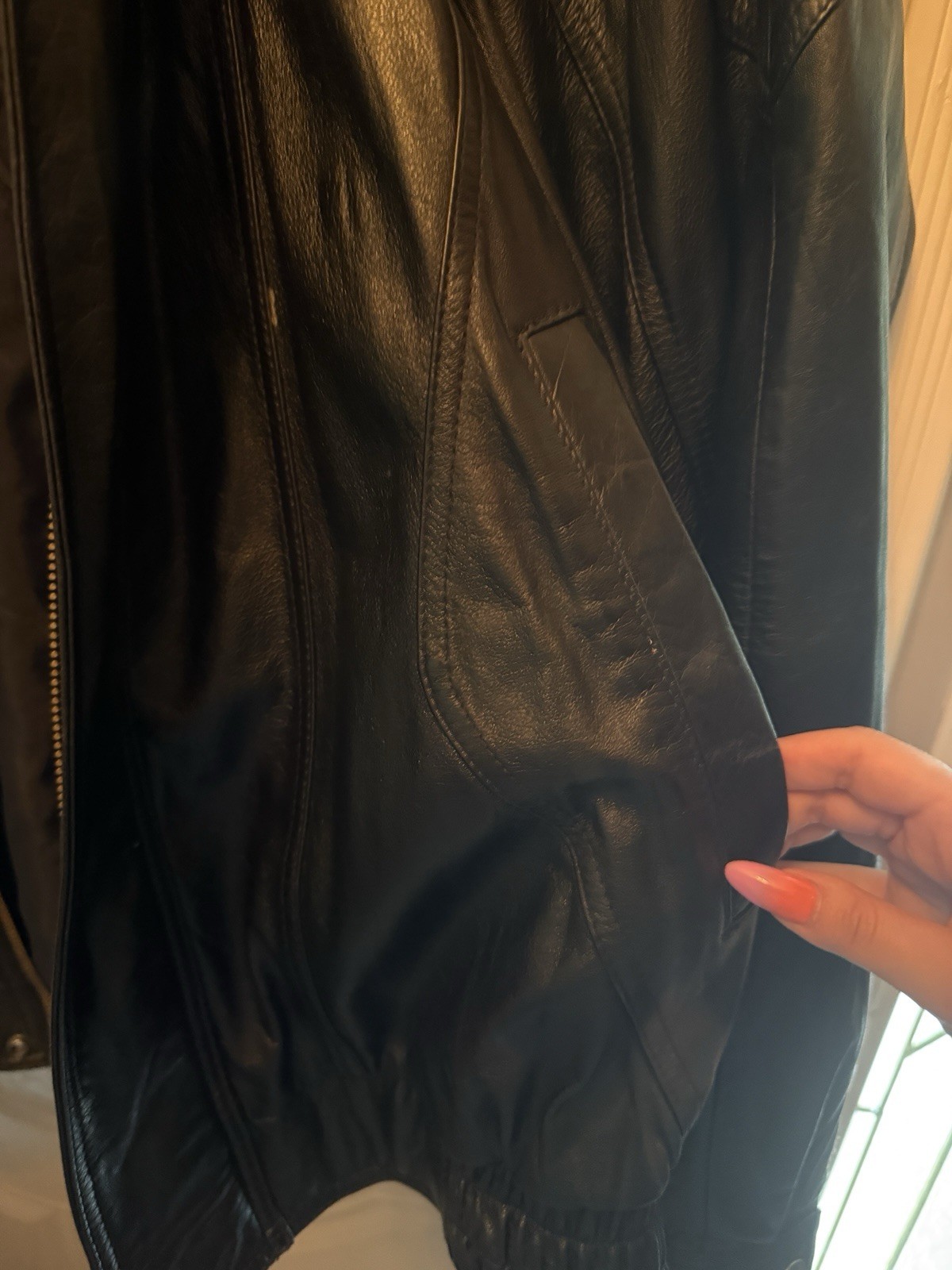 Wilsons Leather Men’s XXL Black Bomber Jacket Insulated Vintage 90s Leather