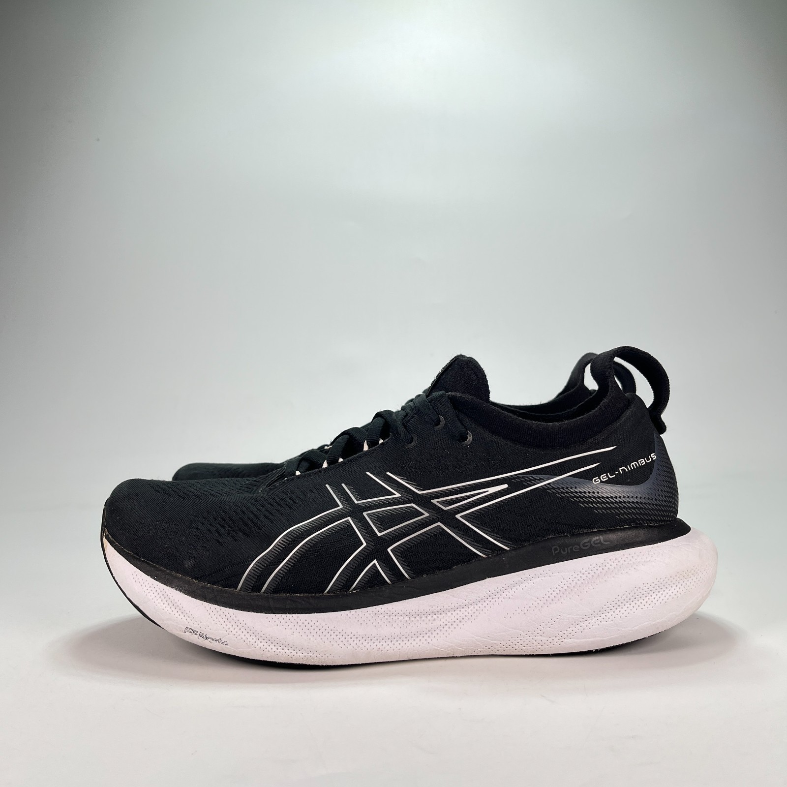ASICS Gel-Nimbus 25 Black White Athletic Running Shoes 1011B547 Men’s Size 10.5