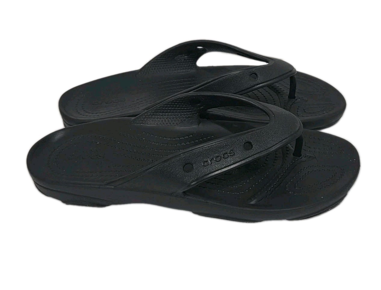 Crocs Baya II Flip Flop Sandals Black Thongs Iconic Comfort Shoes Womens Size 11