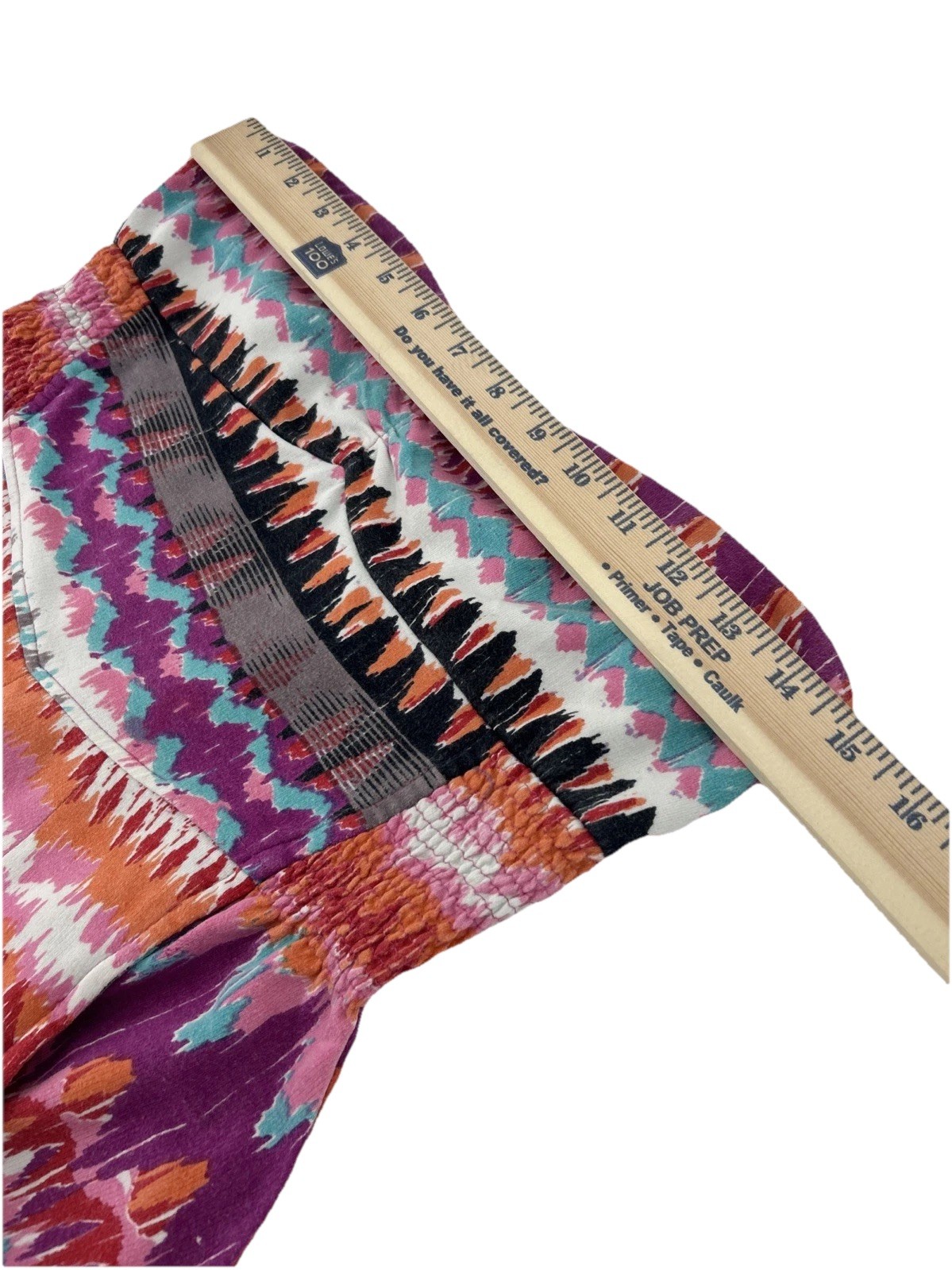 Billabong Strapless Mini Dress Large Multicolor Ikat Geometric Pockets JD08KMON