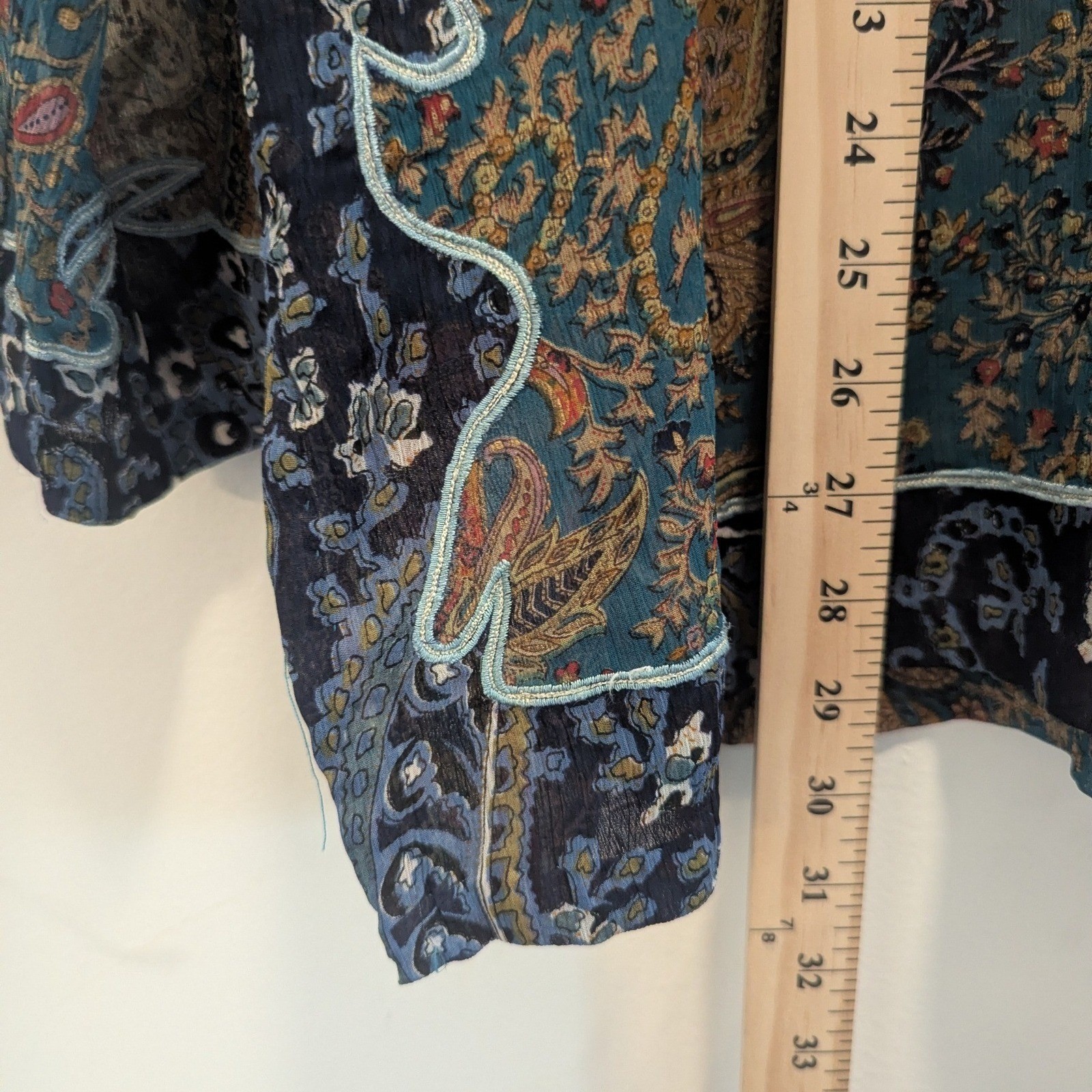 Ulla Popken Paisley Print Tunic Semi Sheer Blouse Top Women’s Size 16/18 Boho
