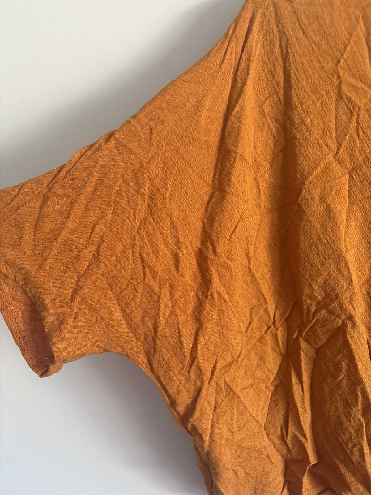 Willow Tree Burnt Orange Top 🖤Size L/XL 12-14 Crossover Linen Blend Blouse Boho