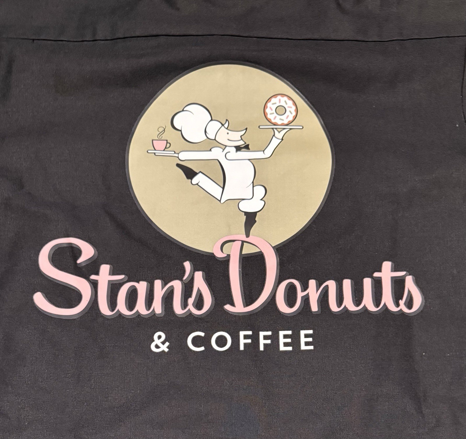 Red Kap Stan’s Donuts & Coffee Work Shirt Black Short Sleeve Name Patch Stan S