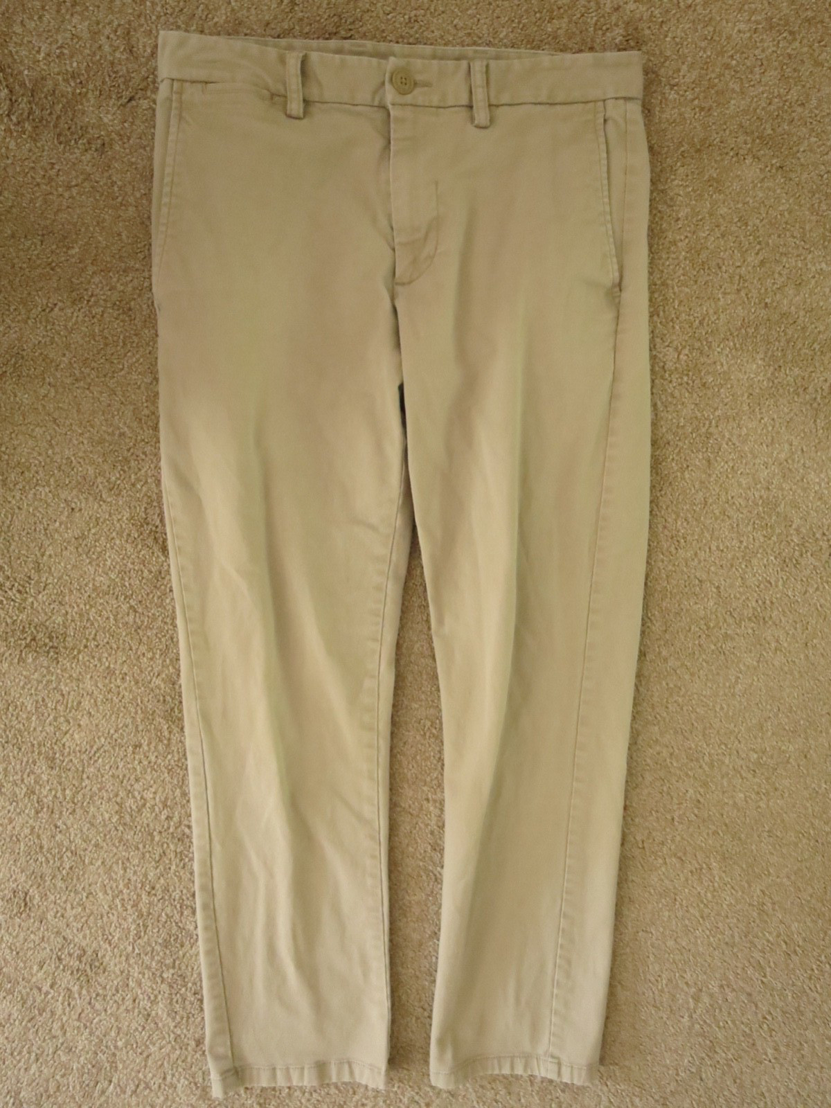 OLD NAVY ULTIMATE SLIM BEIGE FLAT FRONT CHINO PANTS-SIZE 30W x 30L