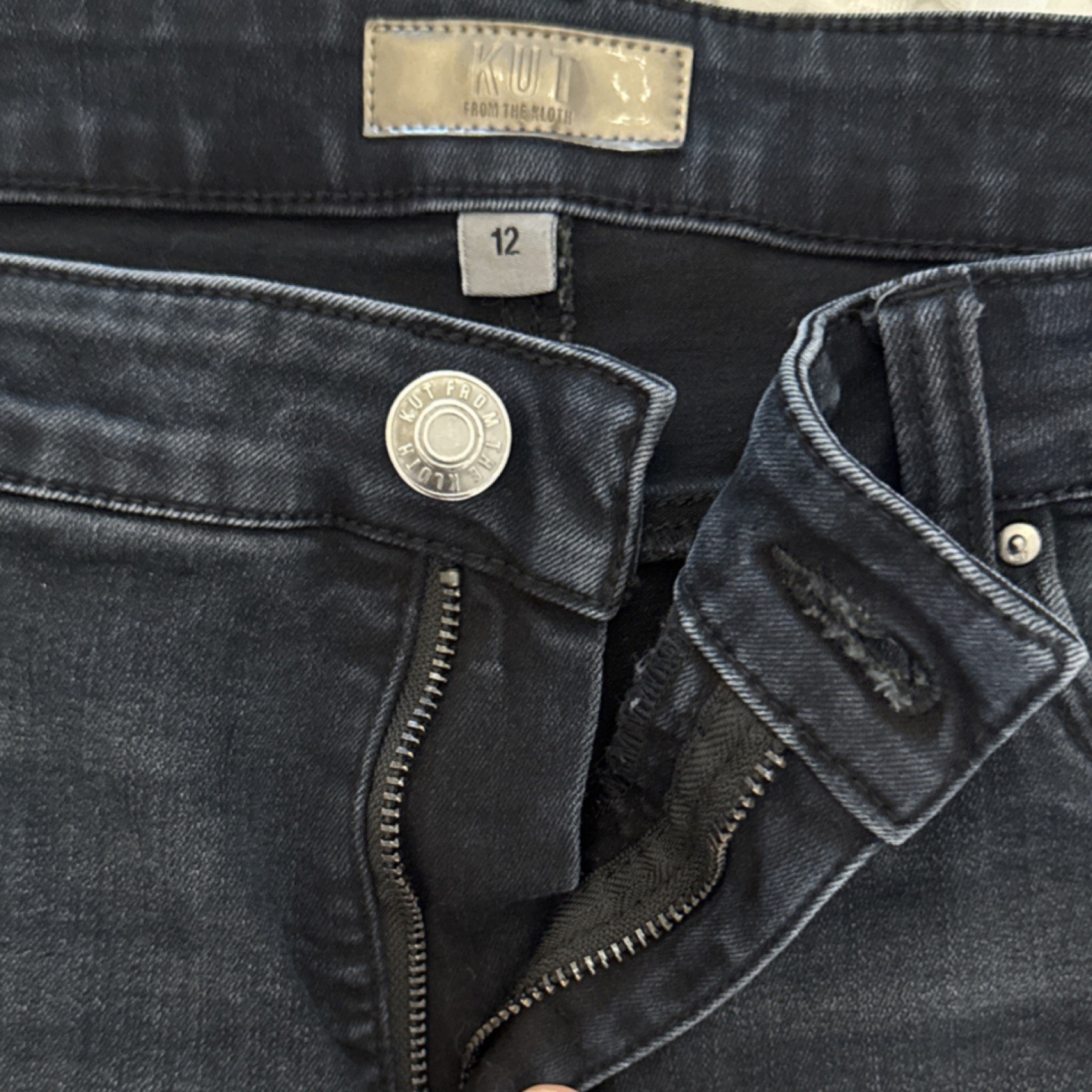 KUT from the Kloth Fab Ab High Rise Flare Jeans Black 12 KP1528MD9