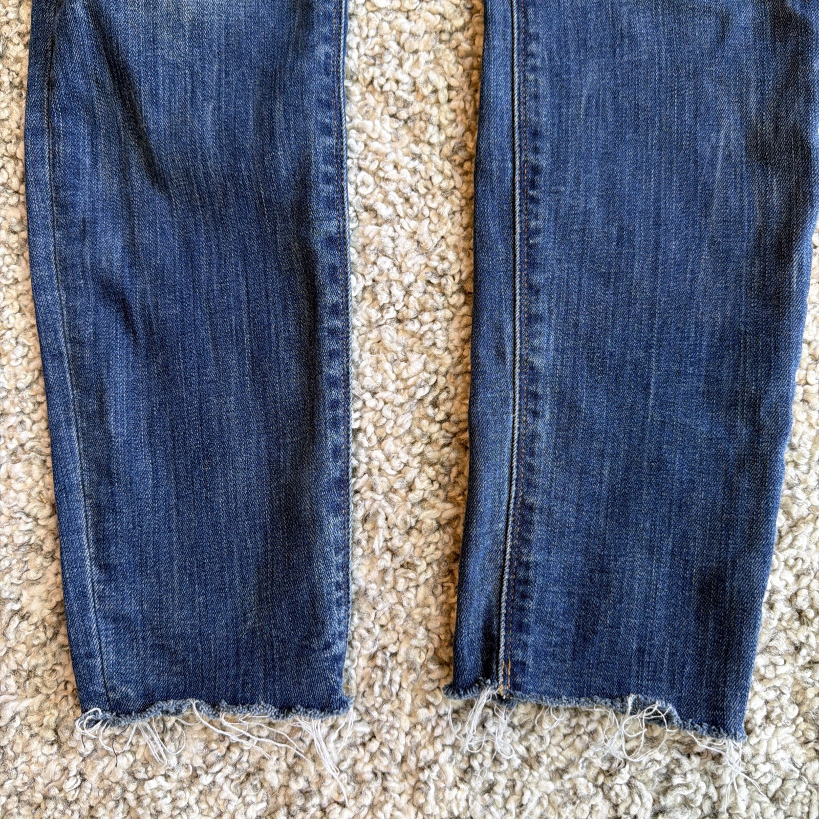 Hudson Nico Mid Rise Super Skinny Jeans Womens 27 Blue – Raw Hem Ankle