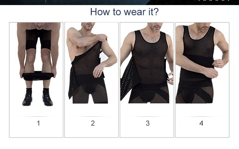 Men’s Slimming Body Shaper Compression Belt Tummy Control Shirt Girdle Vest Tank