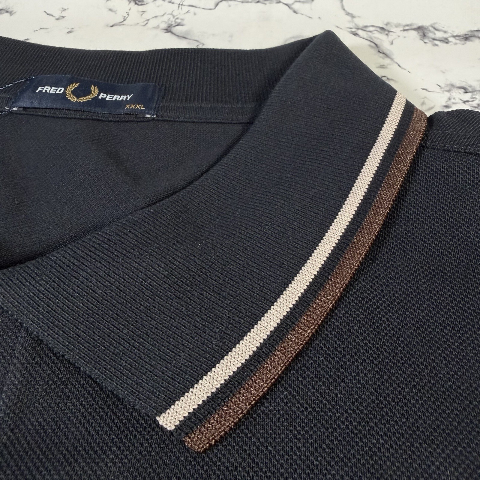 FRED PERRY Mens Navy Blue Twin Tipped Polo Shirt SIZE 3XL M3600 52A BNWT