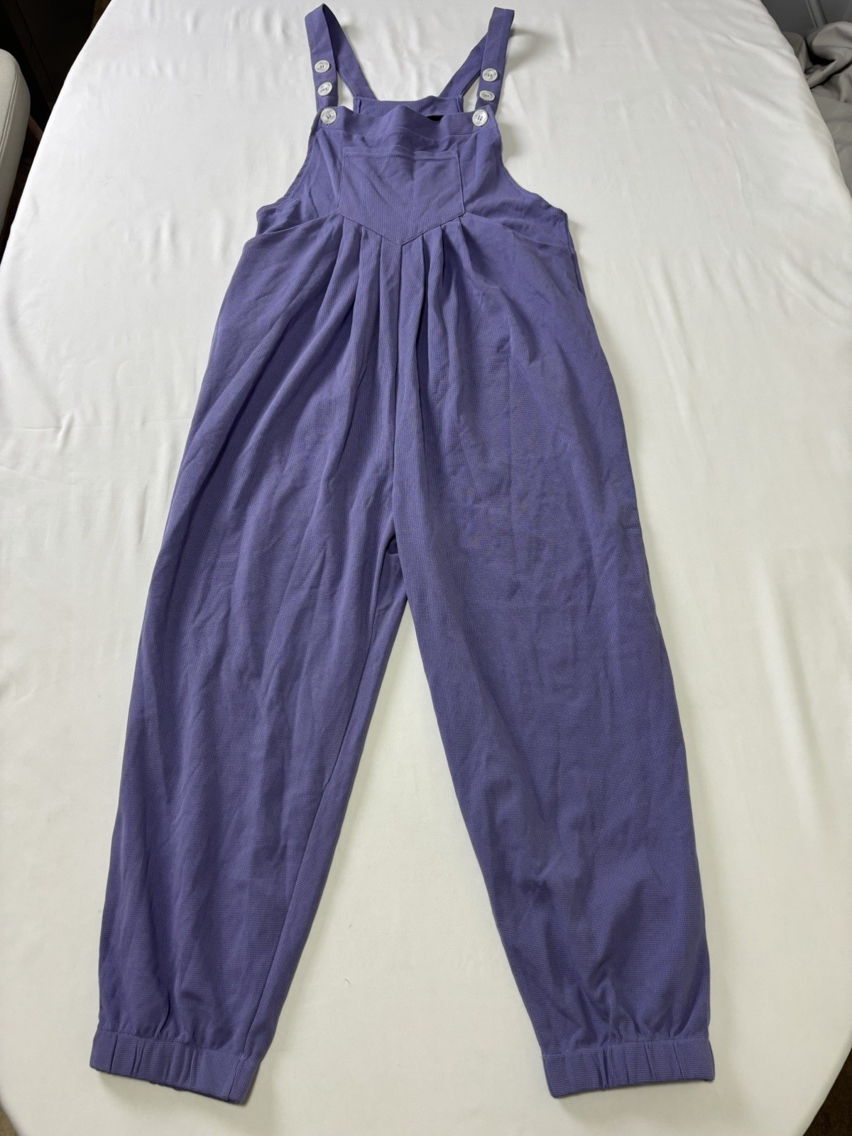HALARA Women’s Purple Sleeveless Button-Strap Overalls Lilac Size Small
