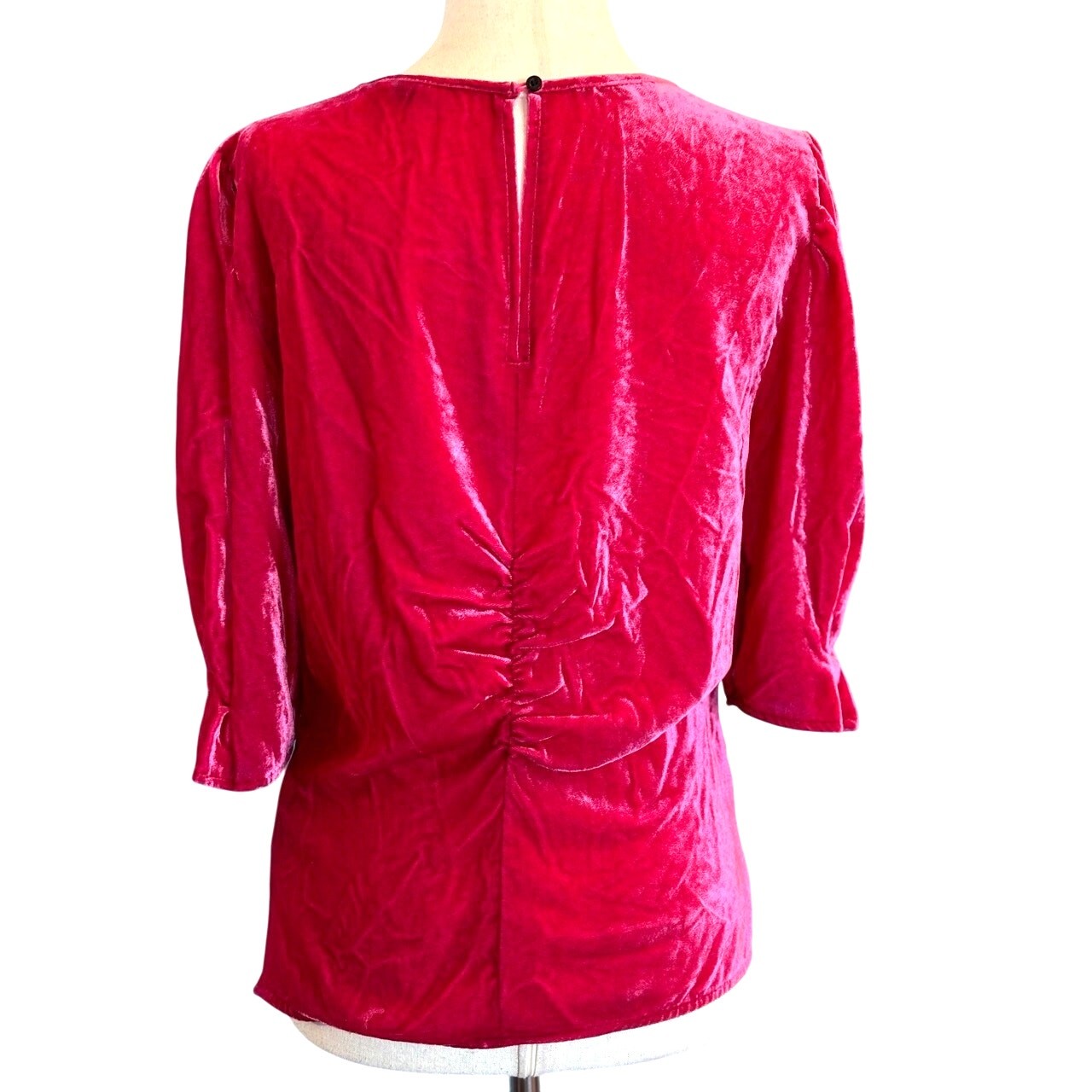 NWT Scotch & Soda Pink Velvet Top Side Zipper, Back Neckline Button w Keyhole M