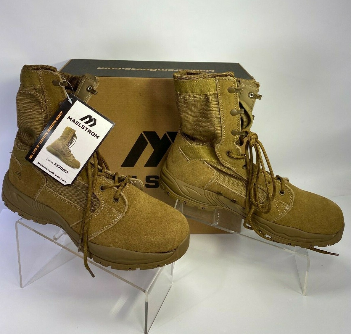 Maelstrom Mil Lite Men’s 9” Coyote Brown Military Boot AR 670-1 Compliant