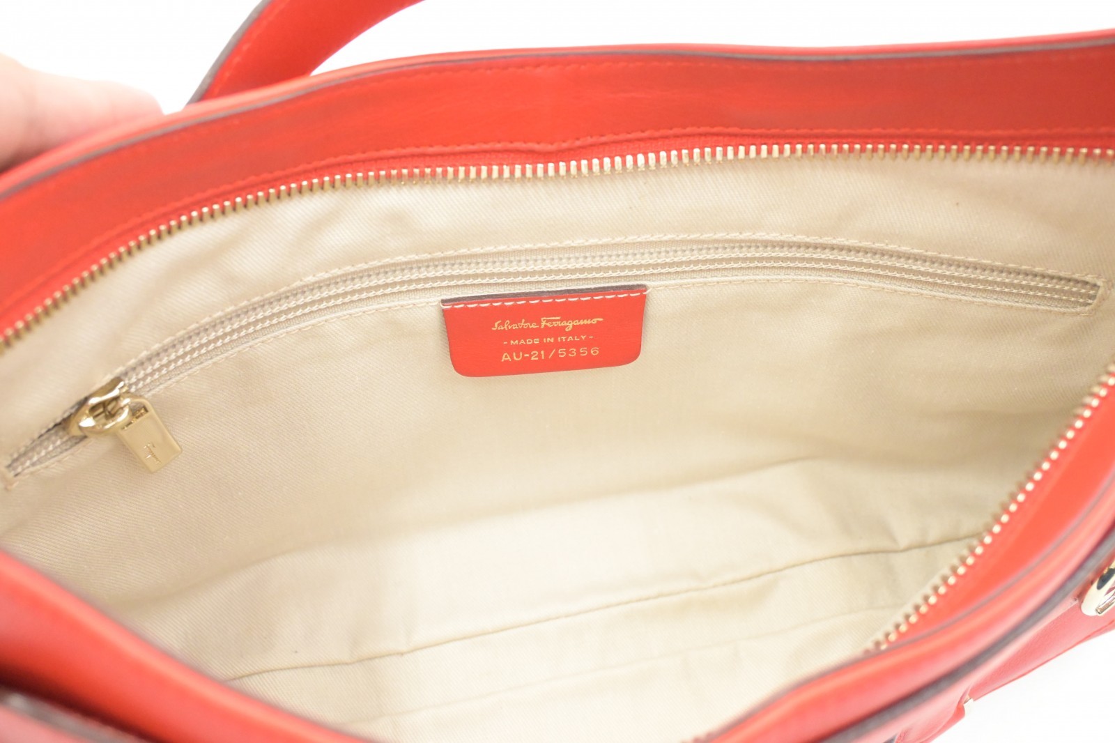 Authentic Ferragamo Gancini One Shoulder Bag, Red