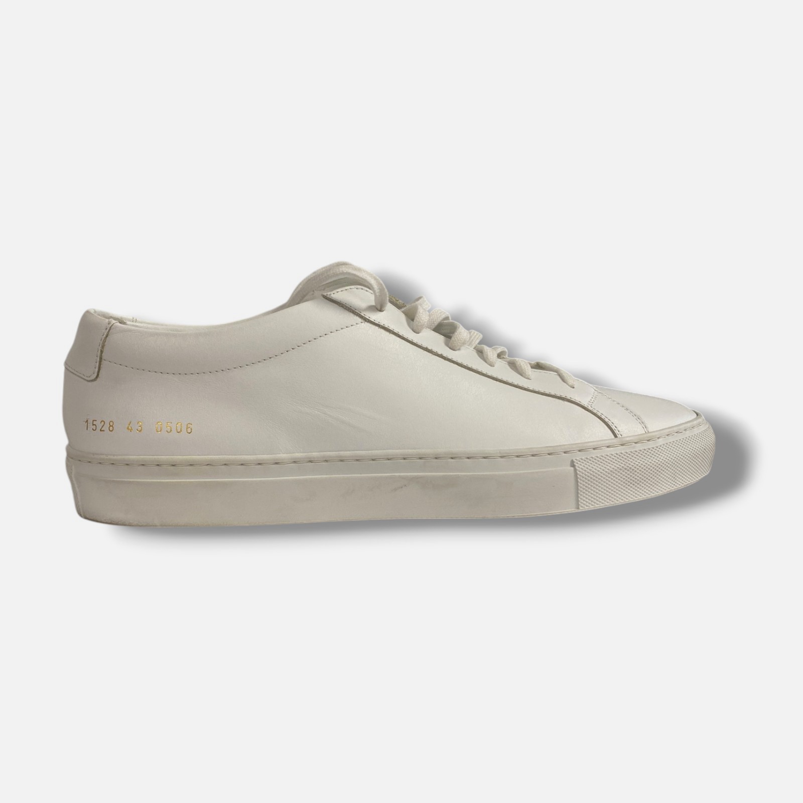 Common Projects Mens White Achilles Leather Low-Top Sneaker Size 43
