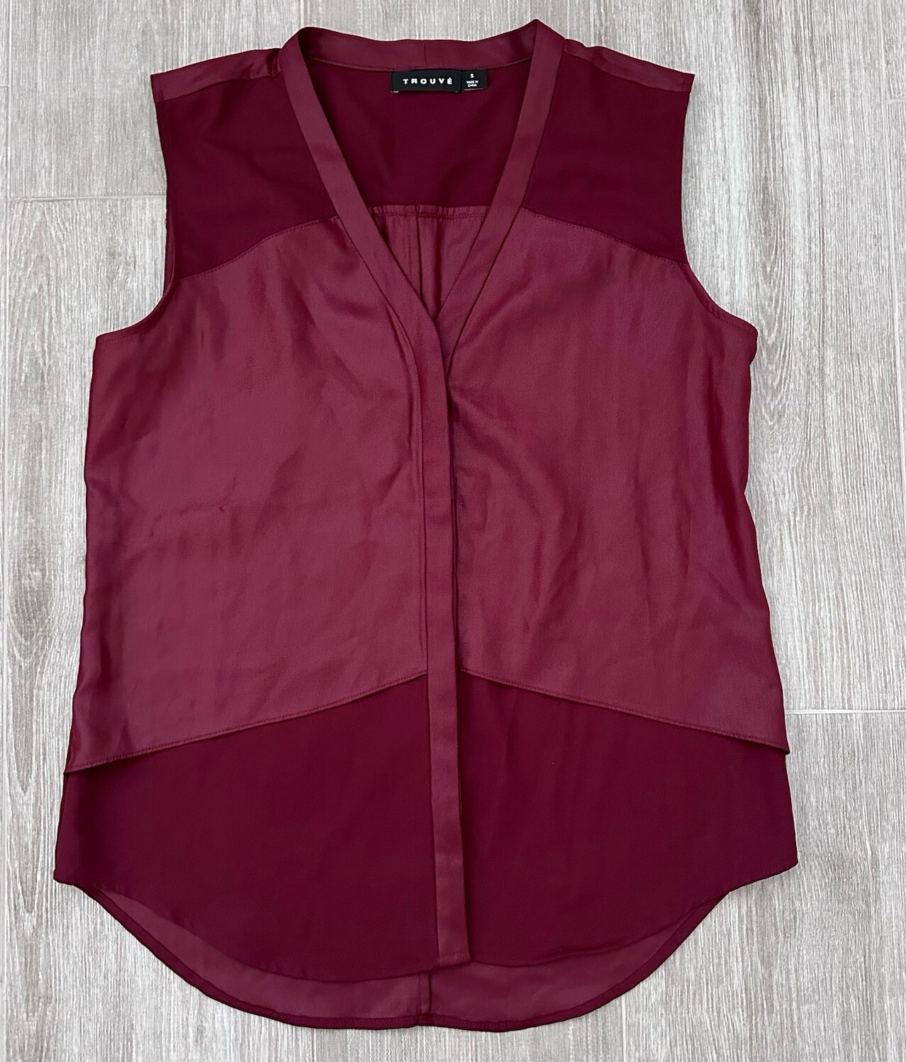 Trouvé Burgundy Sleeveless Top Size S