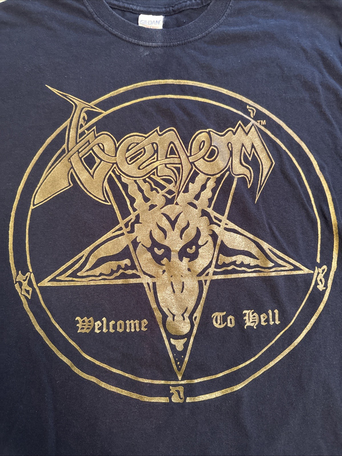Official Vintage Venom Welcome To Hell Gold Metallic M Medium Tee Shirt