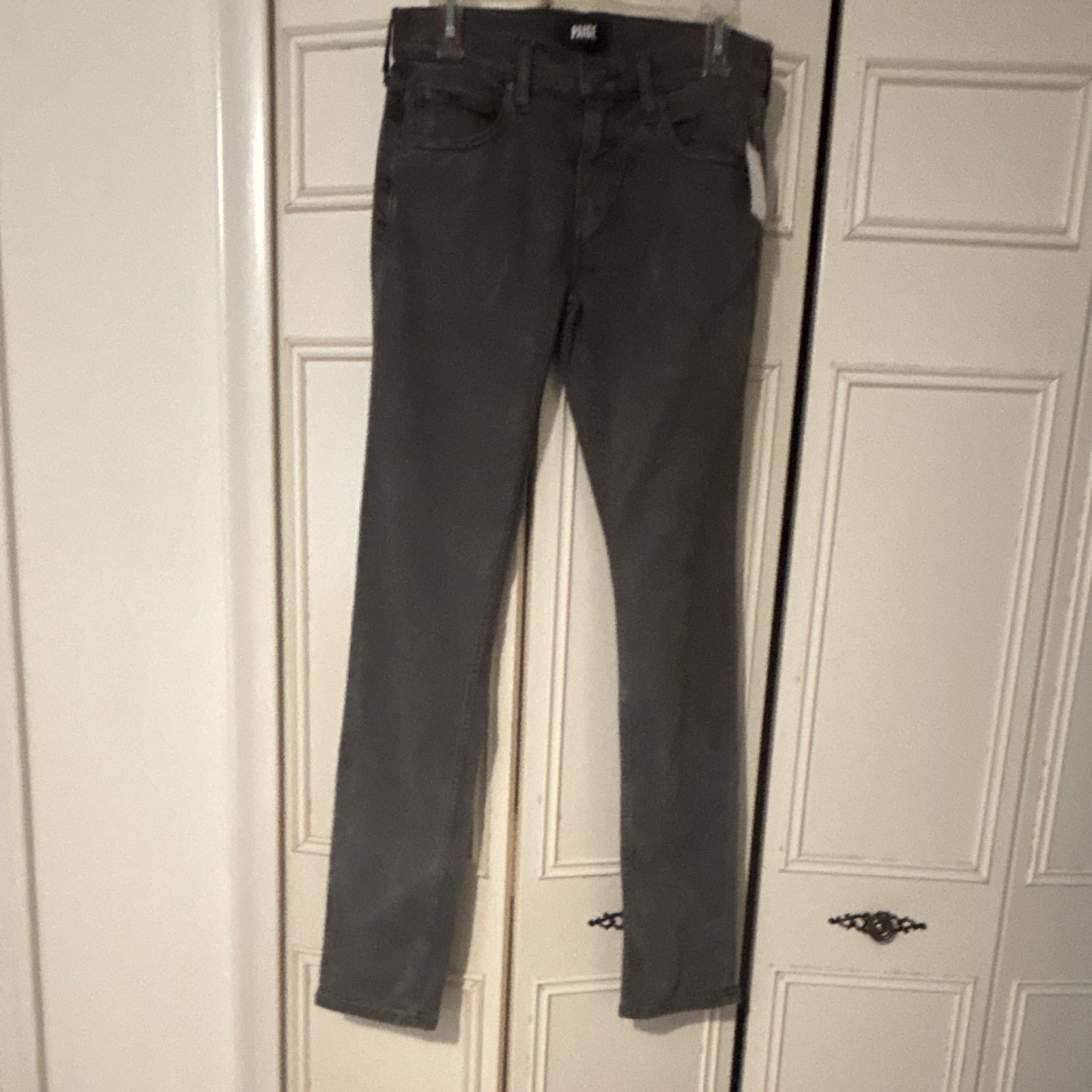 PAIGE. Men’s Gray Denim Skinny Jeans Slim Fit Volcanic Ash Stretch 5-Pocket