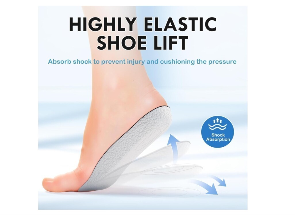 Height Increase Insoles Invisible Heel Lift Taller Shoe Inserts Pad Men Women US