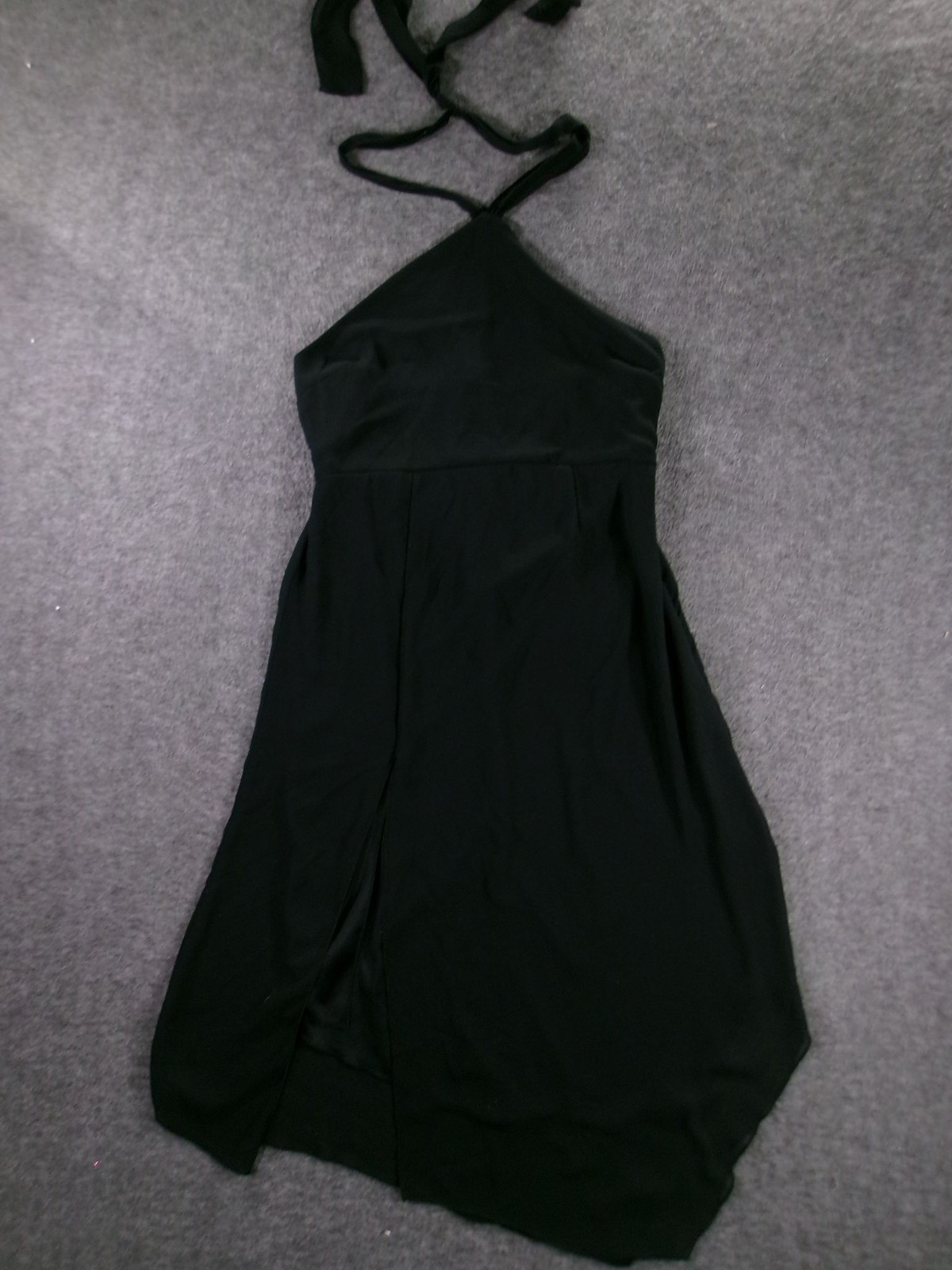 Wild Fable Dress Womens S Black Halter Tie Neck Lined High Slit Party Cocktail