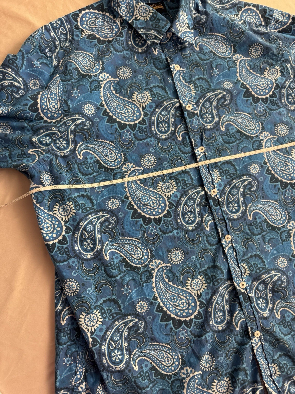 Cremieux Men’s 3XT Paisley Button-Front Long Sleeve Blue Button-Up Shirt 3x