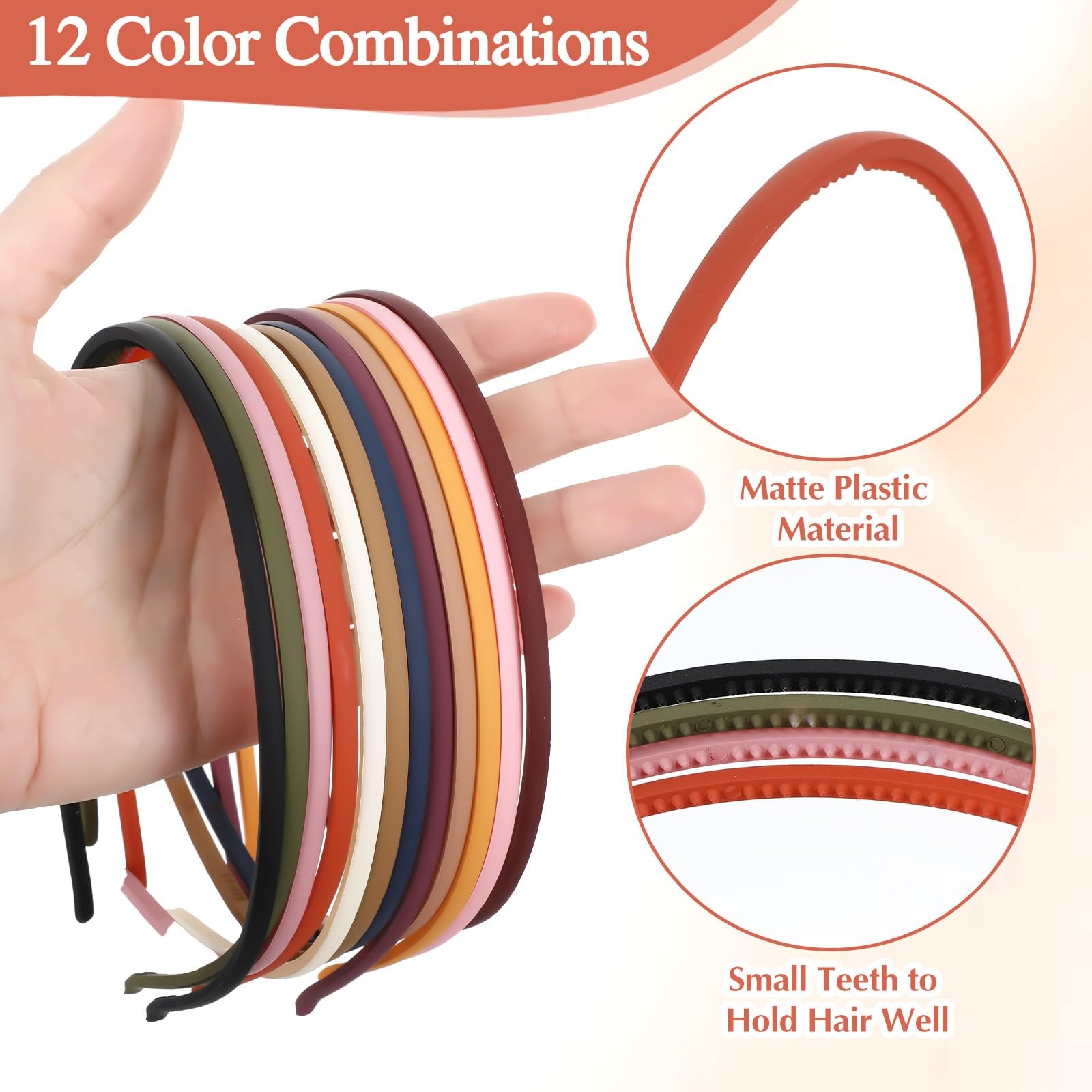 10 Pieces Plastic Thin Headband DIY Craft Hair Bands for Women Accessories