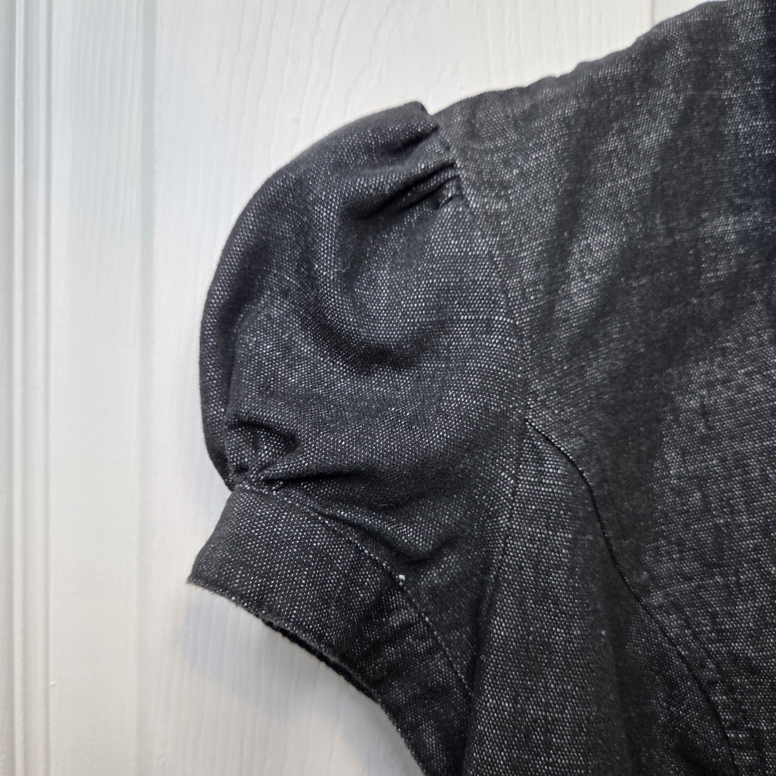 Vtg B Wear Puff Sleeve Blazer Dark Gray Corpcore Y2K L Office Siren City Preppy