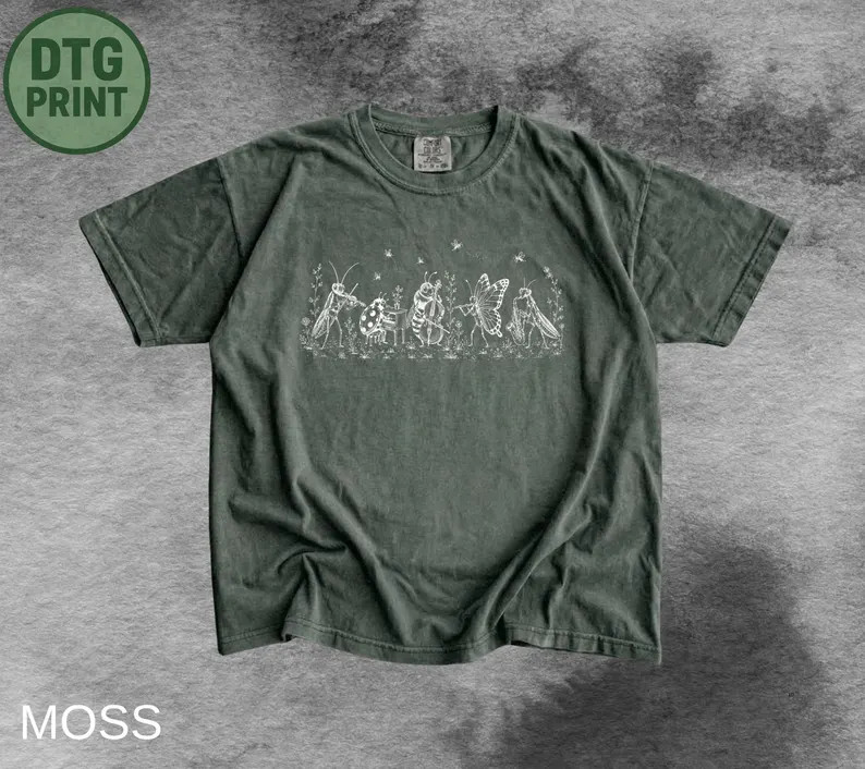 Vintage Insect Comfort Tee Bug Nature Graphic Design Shirt