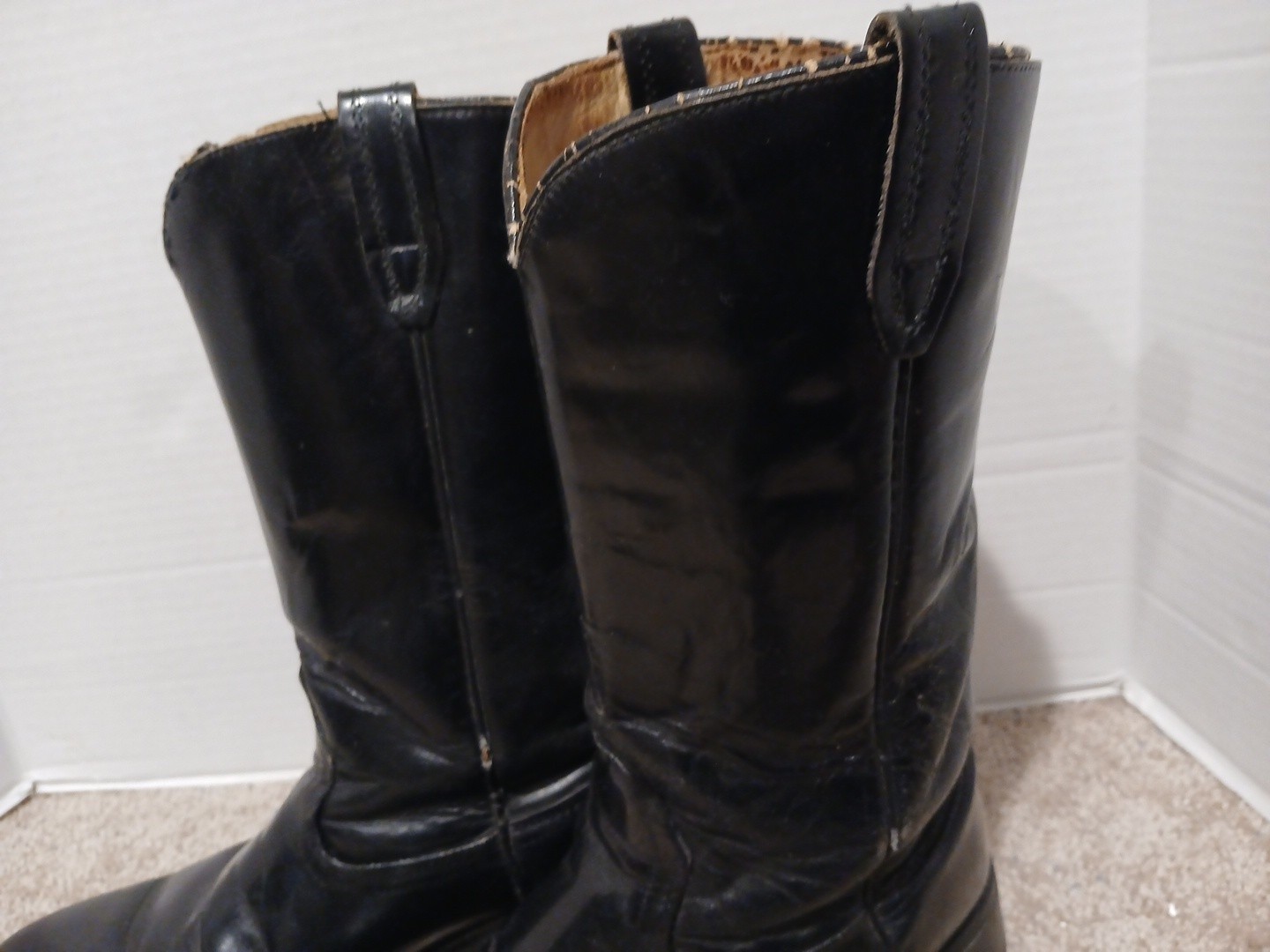 Acme Men’s Westren Work Boots Size 10 D Black Leather 453 488
