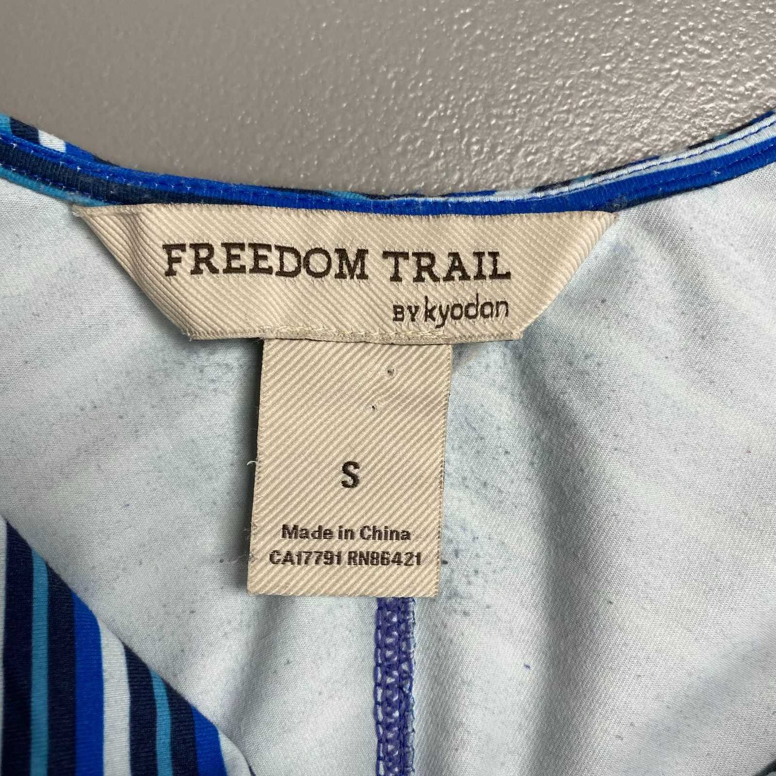 Freedom Trail by Kyodan Womens Blue Striped Cowl Neck Sleeveless Tank Dress S