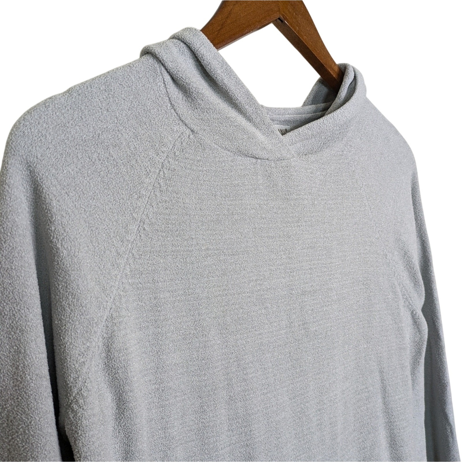Barefoot Dreams CozyChic Ultra Lite Ribbed Cuff Hoodie Sweater Small Gray