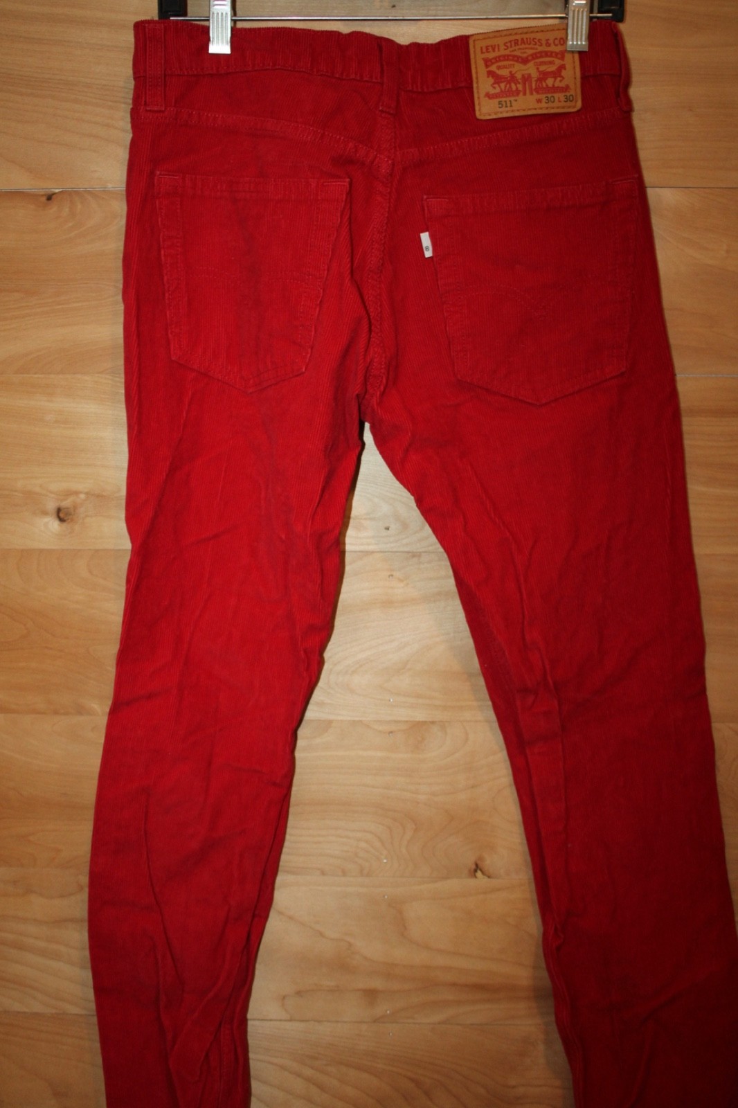 Levi’s 511 Slim Fit Red Corduroy Pants Men’s 30×30 Casual Stretch