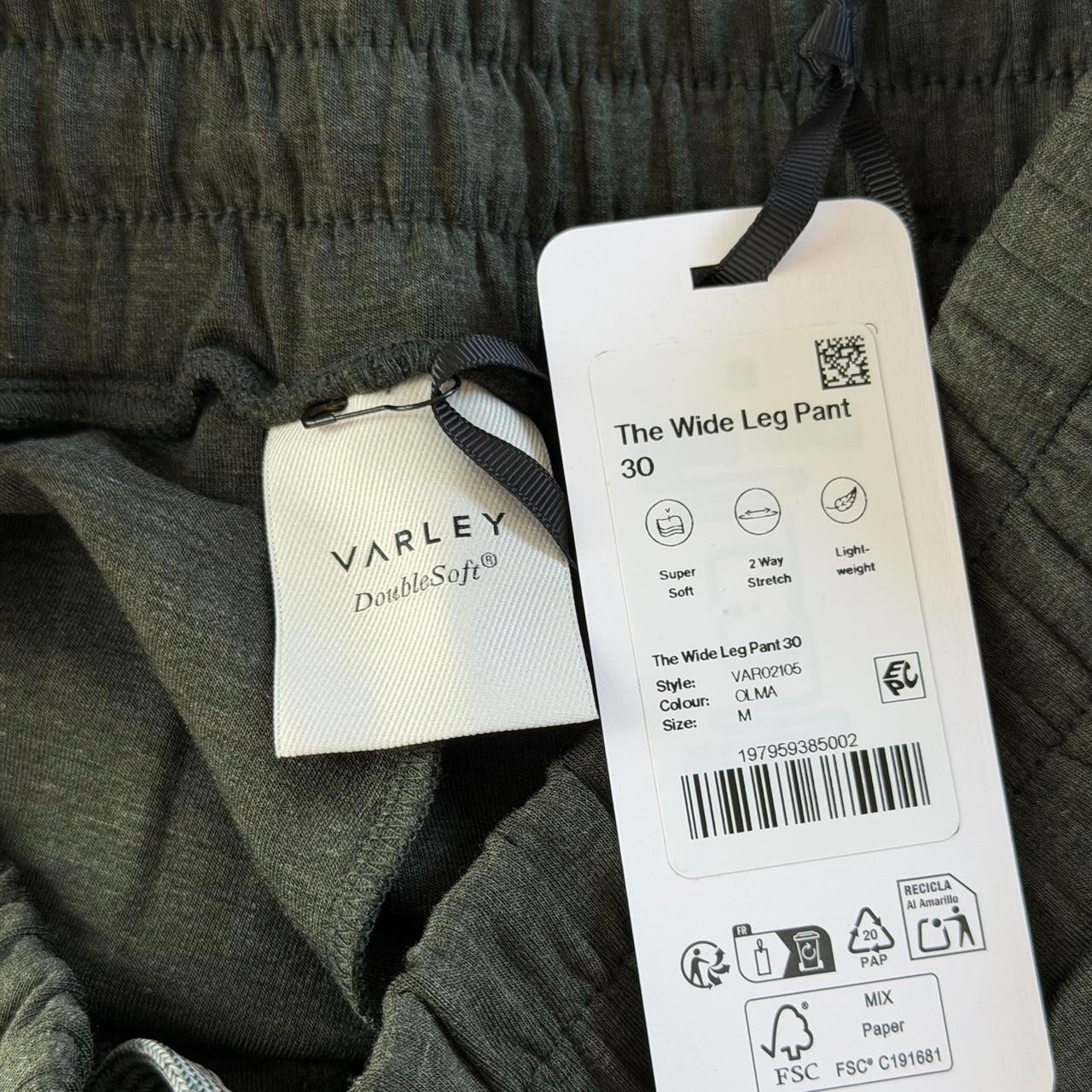 Varley The Wide Leg Pant 30″ in Olive Marl, Size Medium