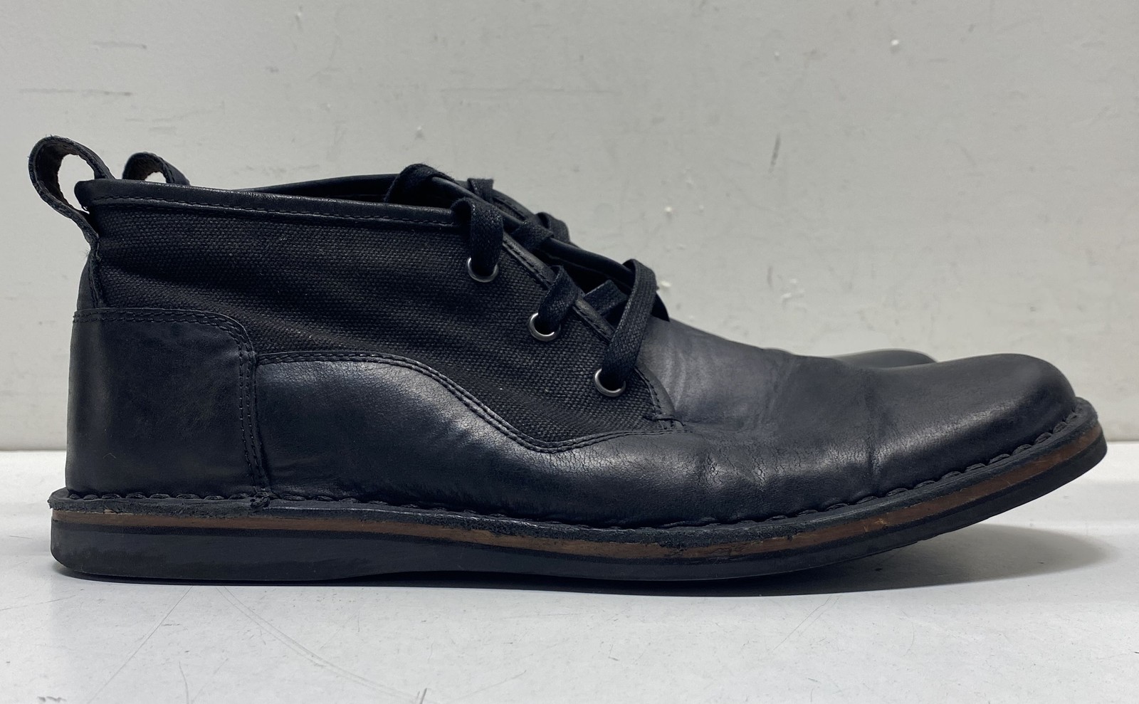 John Varvatos Black Leather Canvas Chukka Boots Men’s Size 8.5 F1785R1B