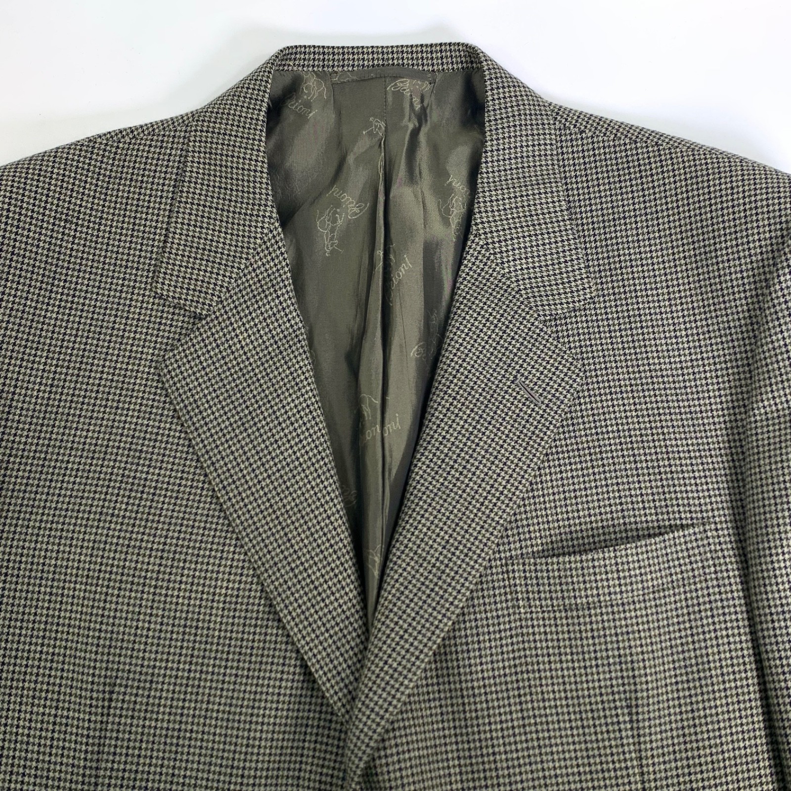 Brioni Traiano Houndstooth Blazer Jacket Mens 58/48R 90% Wool 10% Cashmere Italy
