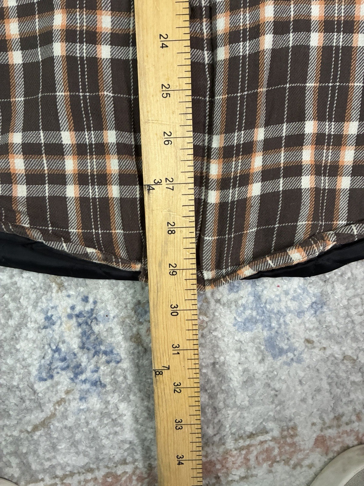 Wrangler Mens Quilted Lined Flannel Shirt Jacket Brown Plaid Shacket Small