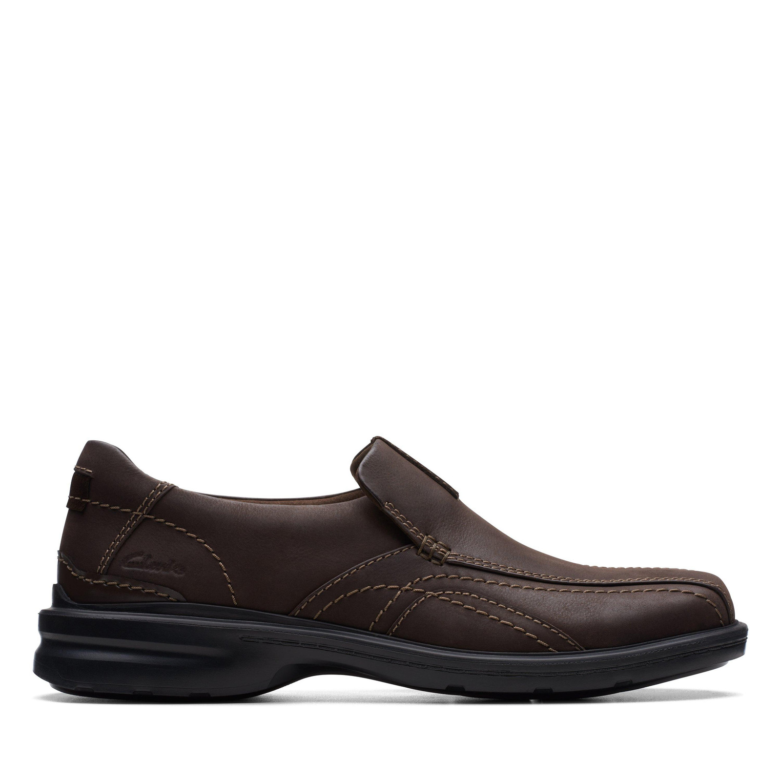 Clarks Mens Gessler Step Brown Leather Casual Shoes