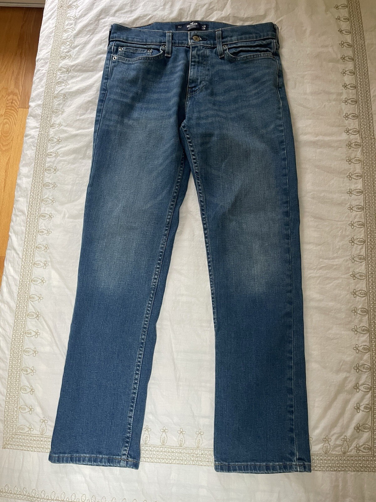 Hollister Mens Youth Slim Straight Epic Flex Denim Jeans Medium Blue 29 x 30