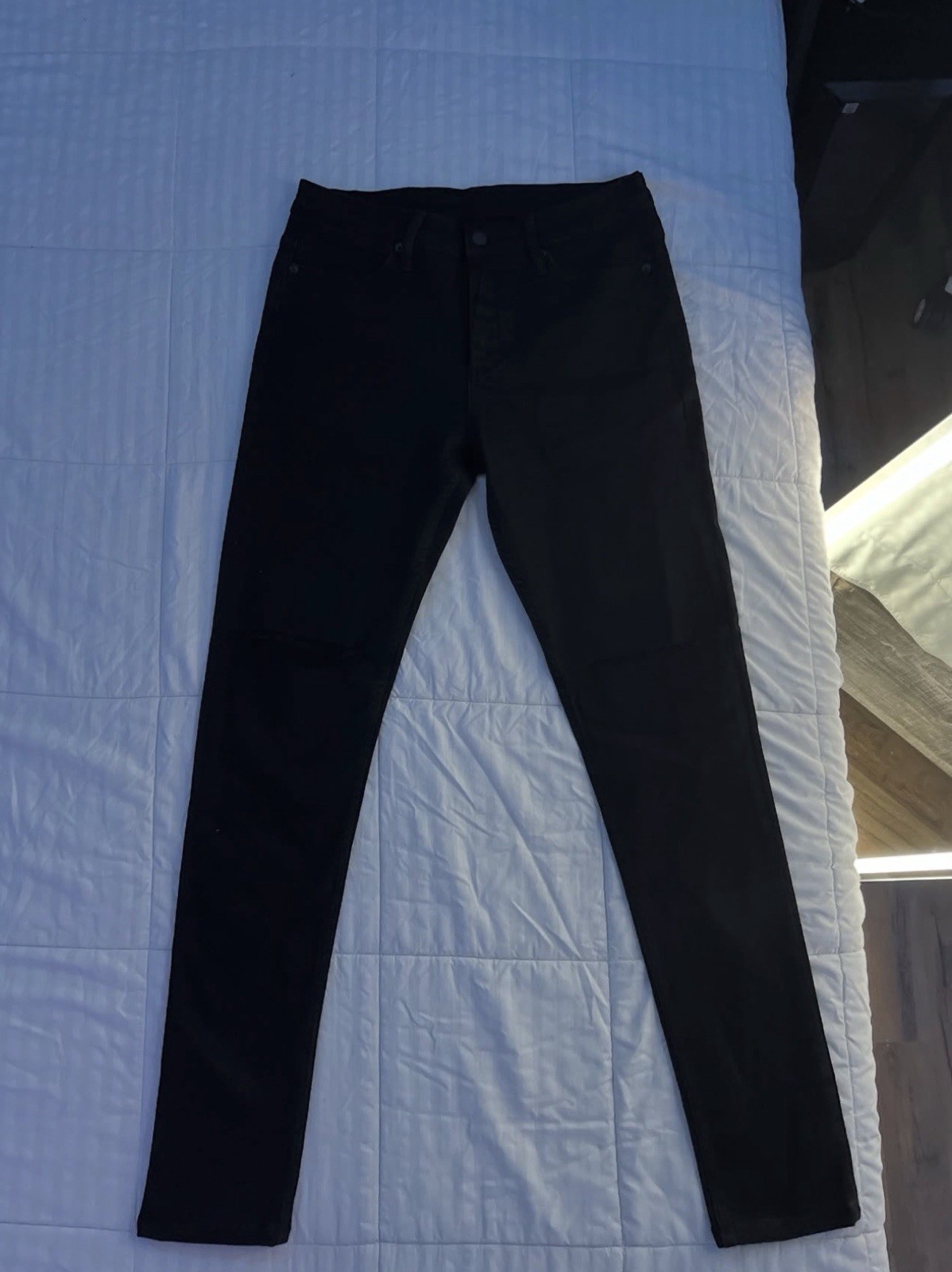 Ksubi Men’s Black Slim Skinny Jeans Dark Wash 5-Pocket Button Logo