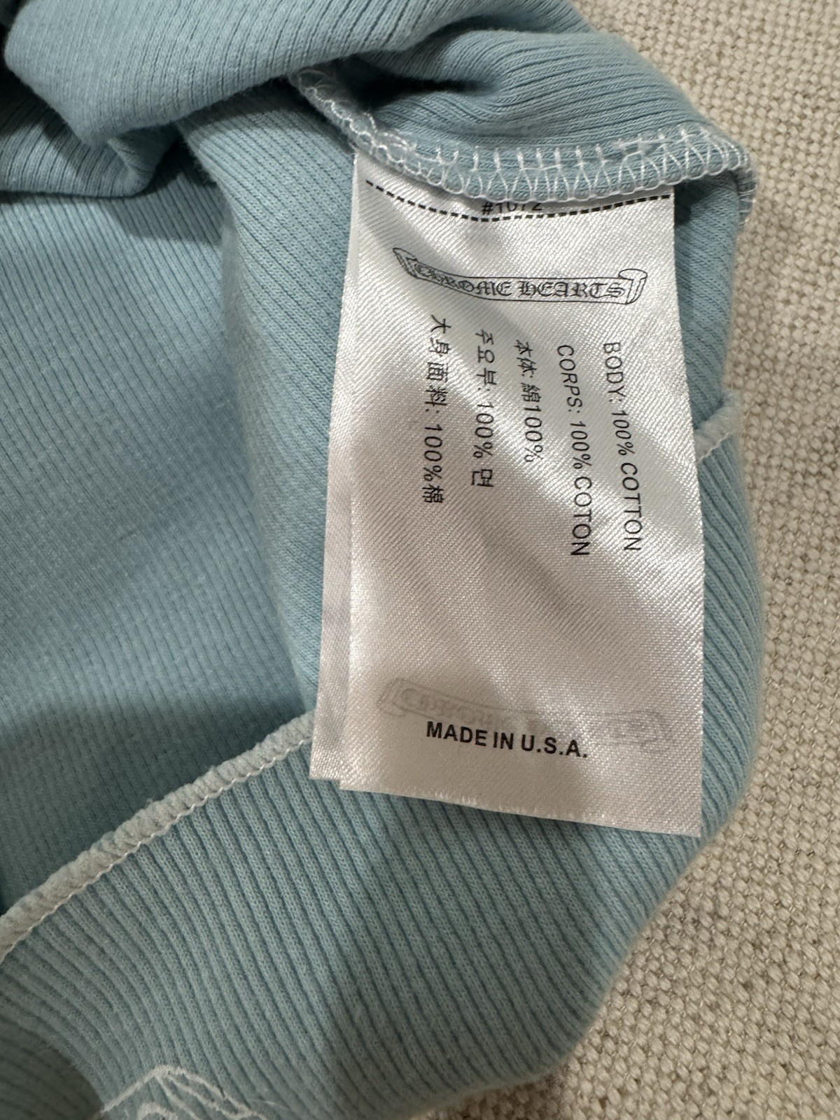 Chrome Hearts ‘Love You’ Miami Exclusive Ribbed Tank-top Baby Blue size M