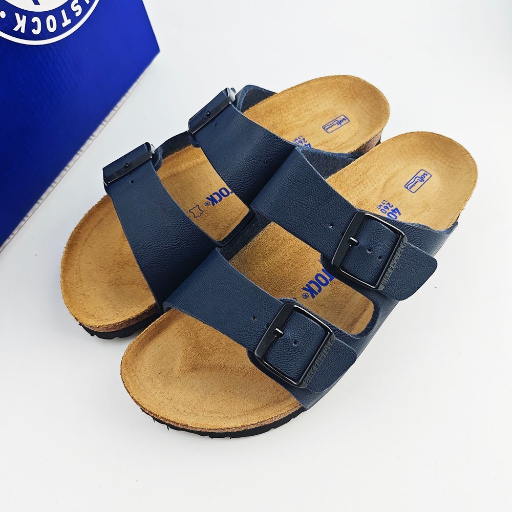 Birkenstock Arizona Blue Birko-Flor Leather Unisex Sandals Size EU 37-45
