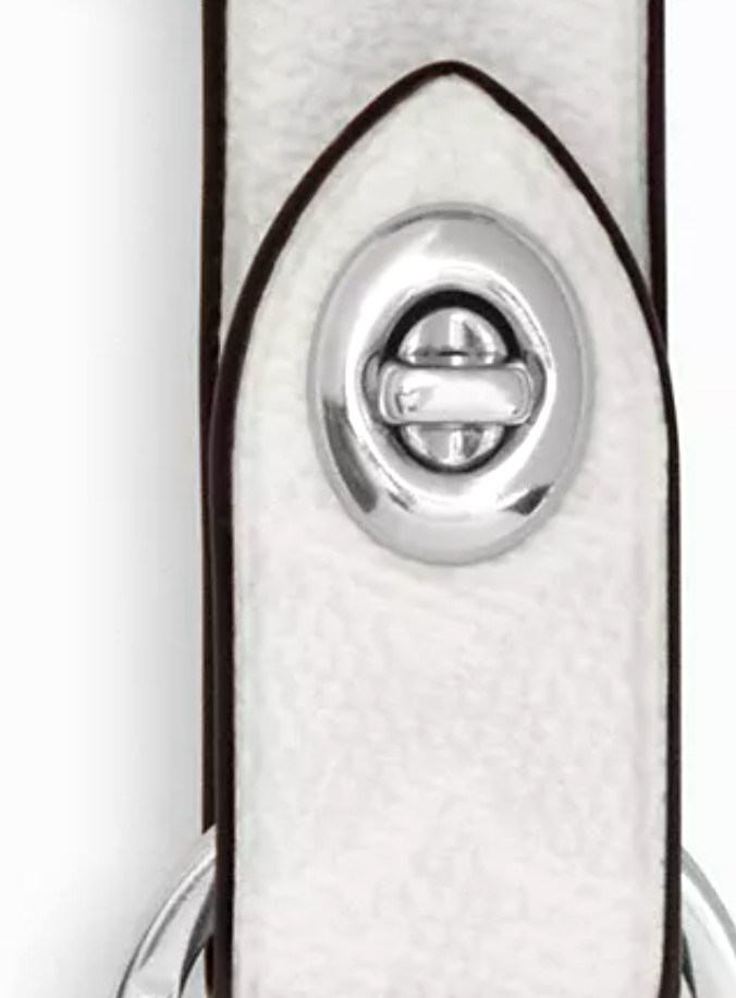 💙Coach Trigger Snap Bag Charm – CY235 White Chalk Signature Canvas/Leather -NWT