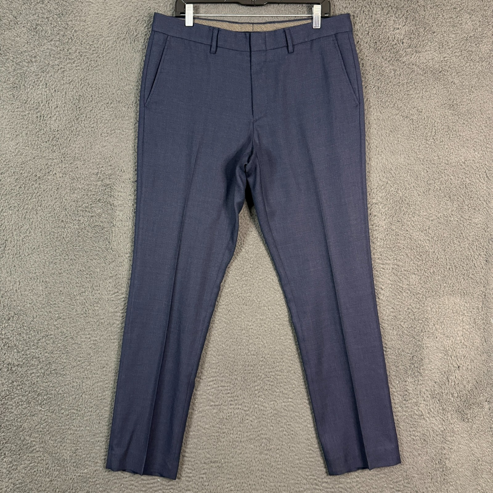J Crew Dress Pants Mens 34×32 Blue Bowery Slim Fit Wool Slacks Formal