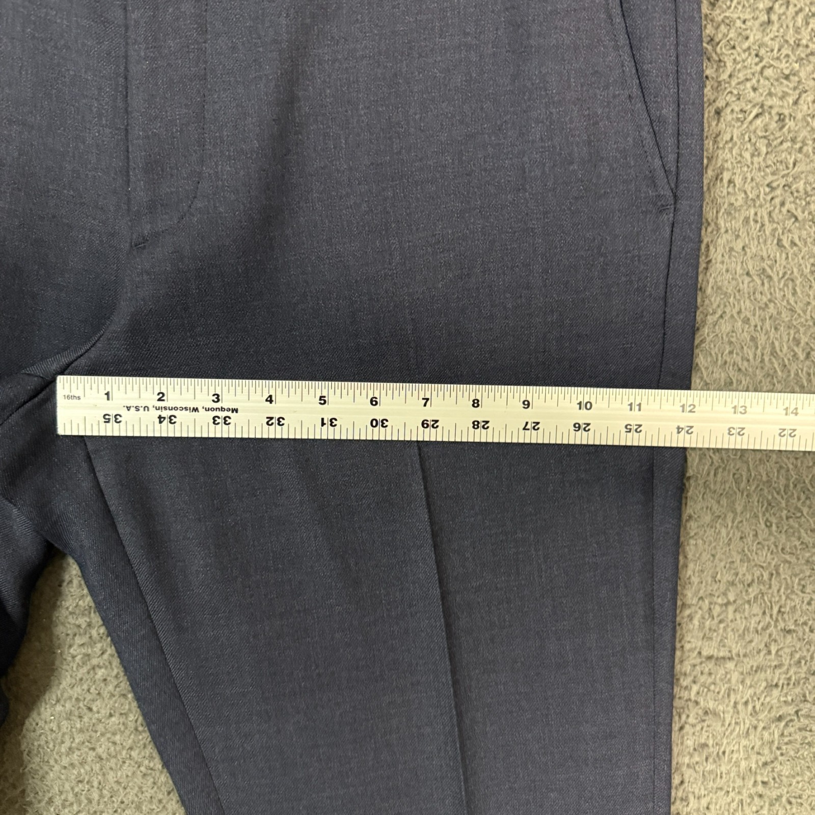J Crew Dress Pants Mens 34×32 Blue Bowery Slim Fit Wool Slacks Formal