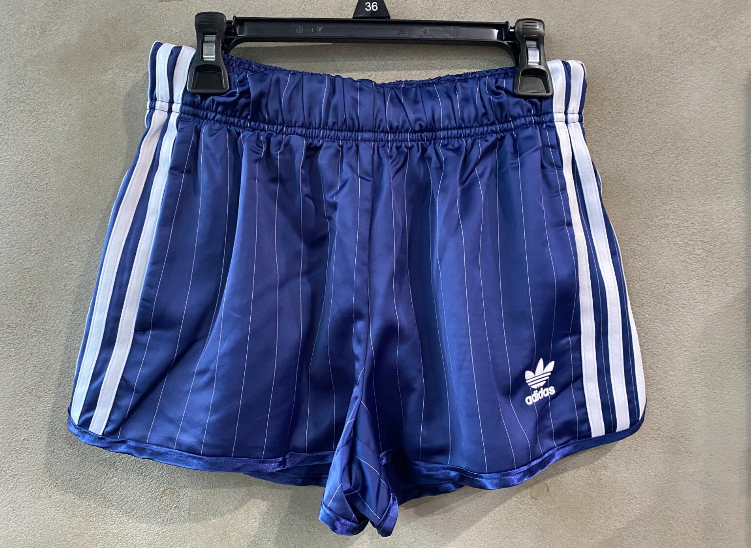 adidas Originals Pinstripe Satin Shorts Women’s Lifestyle Pants AsiaFit KC4235