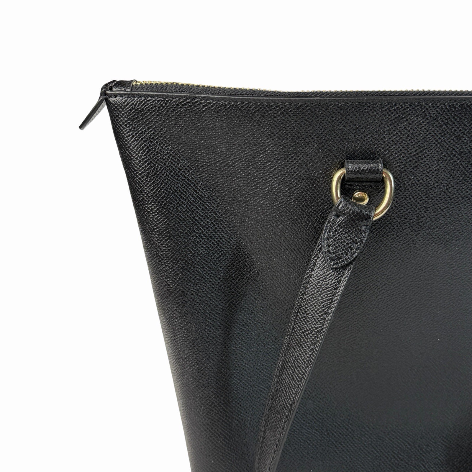 COACH GALLERY TOTE Black Crossgrain Leather Gold Hardware F79608 NWT $350