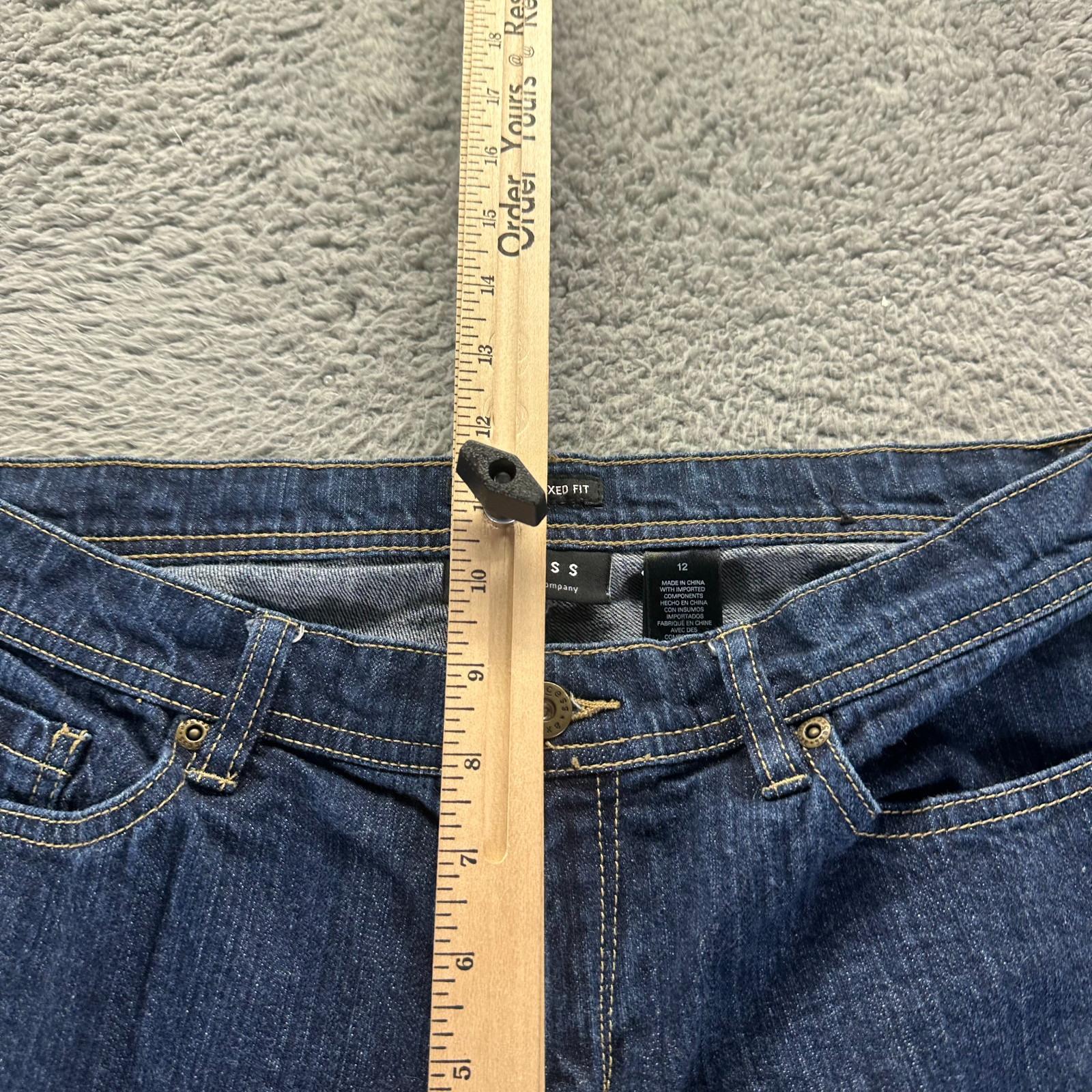 Axcess Jeans Women’s 12 Blue Cotton Denim Bootcut Relaxed Fit Workwear Stretch
