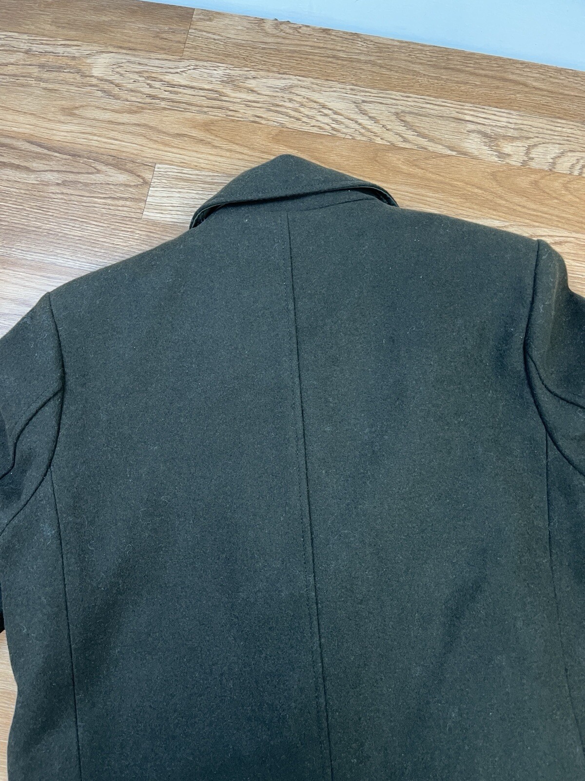 Kenneth Cole Men’s Double Breasted Wool Blend Peacoat Olive Medium NEW