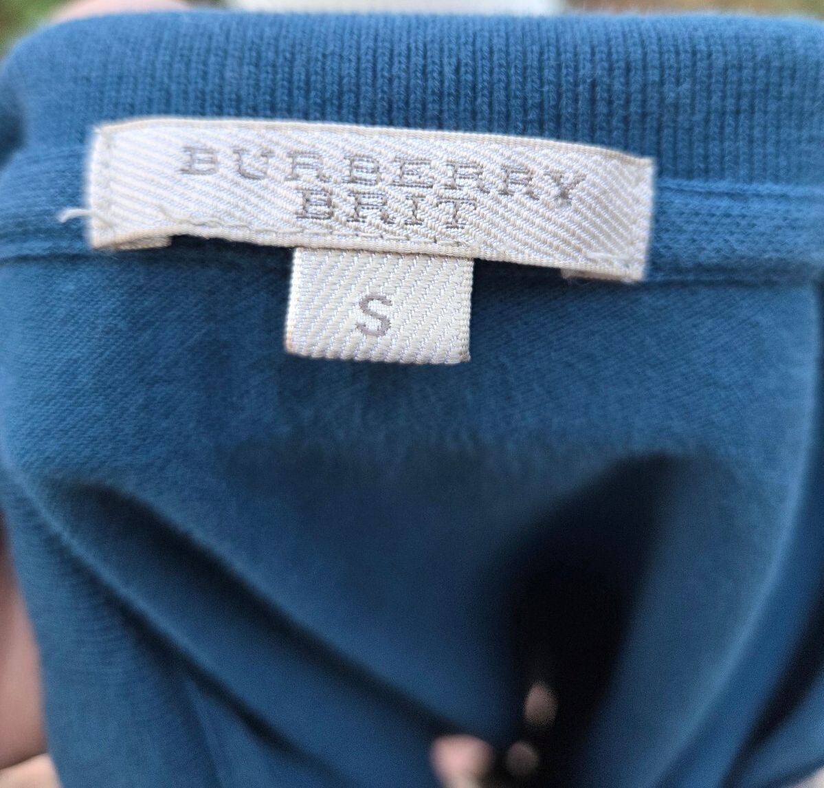Burberry Brit Blue Nova Check Placket Polo Shirt S Designer Preppy Quiet Luxury